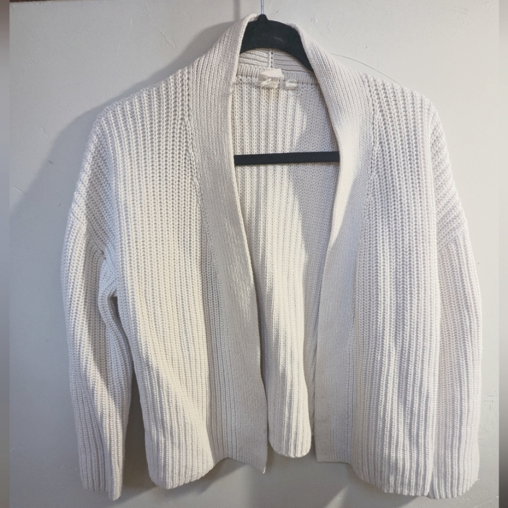 White Chunky Knit Cardigan